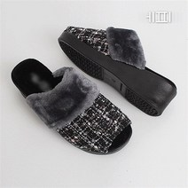 에피소드블랑 에피소드블랑 여성 트위드 오픈토 슬리퍼 5.5cm (6331848)