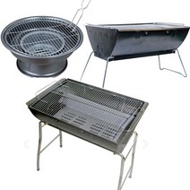 이안에다있다 국산 바베큐 그릴 석쇠 접이식 원형 사각 스탠드 BBQ 야외용 펜션 화로 캠핑, 1개