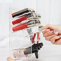 투명 아크릴 조립식 립스틱 화장품정리대 스탠드 매대진열장 칸막이높낮이조절가능, 1-립스틱타워