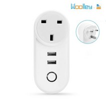 스마트 스위치 USB 포트가있는 울리 전원 소켓 EU UK US 무선 콘센트 홈 오토메이션 용 듀얼 플러그 타이머 원격 제어 ONOFF 10A korea 멀티탭 와이파이 eweli, UK Plug