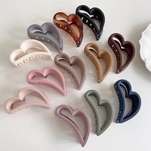 아이유 하트 집게핀 무광 팔레트 업스타일 올림 긴 단발 머리 헤어핀 21color, 19-그라:브라운