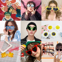 킹콩아울렛 인싸안경 사진관납품 파티선글라스 67종, 01 하트블루