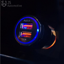 JS automotive SM5 뉴SM5 임프레션 뉴SM5 올뉴SM5 듀얼포트 퀵 3.0 차량 멀티 고속 급속 시거잭 LED소켓 핸드폰 스마트폰 태블릿 충전기 악세사리, 블랙