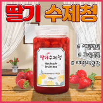 [득템몰] 국산 수제딸기청 550g 딸기라떼 과일청 스무디 답례품 비정제원당 생딸기청 딸기, 딸기청 2병