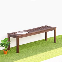 코아 카페 야외 벤치 아카시아 원목 정원 공원 야외용 의자, 라이트월넛