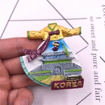 냉장고문자석 냉장고 꾸미기 막대 동그란 매미 경주 마그넷 자석 수지 냉장고 자석 태국 베를린 프라하 비엔나 모나코 여행 기념품 냉장고 자석 스티커 공예 홈 장식, Korea Chongli Gate
