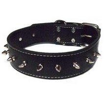 도베르만 진돗개 두꺼운 가죽 패션목걸이 블랙 애견