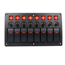캠핑카 카라반 컨트롤 패널 컨트롤러 LED 스위치 38, 레드 led 8 갱