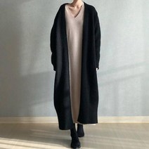 2컬러 와이드 보카시 롱 가디건 카디건 루즈핏 니트