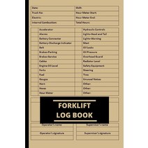 Forklift Log Book: Daily Inspection Checklist Book Maintenance Record Book. [종이책]