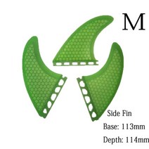 여러 크기 Fut-3-Fin 통관 판매 S M 대형 서핑 보드 핀 트라이 세트 액세서리 Carbonfiber 지느러미, 15 Green-M