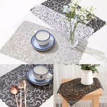 PVC 레이스 테이블매트 블랙 식탁매트 식탁깔개 레이스깔개 테이블세팅 티매트 개인식탁보 식탁꾸미기