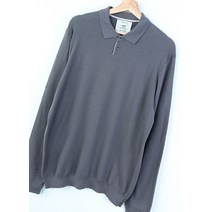 (XL-XXL)헨리코튼 카라 긴팔티셔츠 니트 그레이 골프