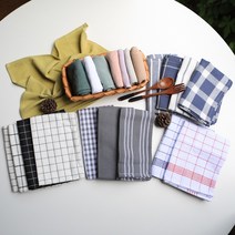 키친 크로스 주방 고리 수건 행주 세트 5종, 옵션2.블랙&화이트 키친 크로스_화이트 격자_S