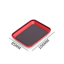 2021 알루미늄 나사 자석 패드 저장 상자 미니 플레이트 비트 모바일 수리 매트와 트레이, 01 red