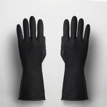 공간감각. 라텍스 블랙 고무장갑, 검정 M