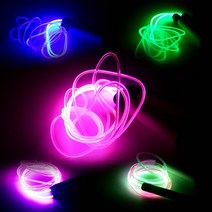 야광 LED 다이어트 유산소 태권도 크로스핏 저녁 야간 운동 줄넘기, 핑크손잡이(무지개)