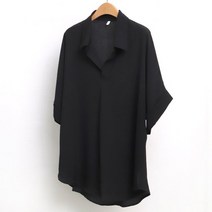 빅사이즈사랑해요 5181L205 오픈 롤업 블라우스 WW