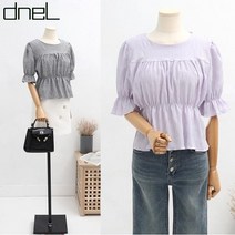 드넬 롤링체크블라우스DB12109A