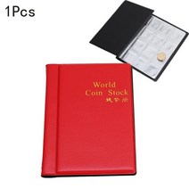 30 시트 가죽 종이 머니 컬렉션 앨범 페이지 포켓 보호 가방에 대한 통화 루스 리프 지폐 동전 도서, red coin stock