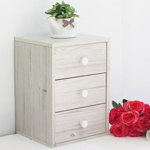 공간창출 미니책상 서랍장 3단, 핑크워시, 본상품선택