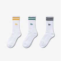 뉴에라 [뉴에라][공용]뉴에라 크루 삭스 3팩 스트라이프 옐로우 그린 (12871912)