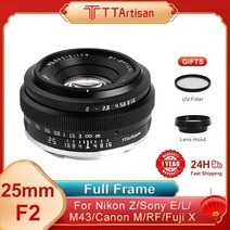 Sony E-Nikon Z 렌즈 용 25mm F2 APS-C 프레임 수동 초점 Canon M R M43 Fuji X Leica Sigma L 마운트, E 마운트, 04 E 마운트
