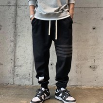 큰남자스타일 서태랑 아메카지스타일 OLDSCHOOL 트렌드 건달카리스마 줄무늬 츄리닝바지 가을 드로스트링 2549146172