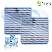 네이처월드 1+1 통풍방석 여름방석 차량용 매쉬방석 에어매쉬 쿨방석 쿨썸방석 사무실통풍방석 쿨링시트 쿨링방석, 2장, 블루오션블랙