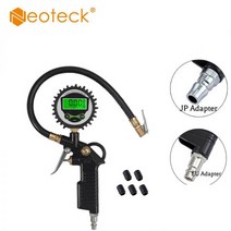 마노미터 차압 측정기 디지털 압력 게이지 자동차 압력계 측정 장비 팽창기 개의 블랙 밸브 캡, 한국 플러그 adapter