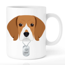 마이월플레이즈 주문제작 강아지 머그컵 이름표 커스텀 비글, 중간