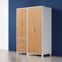 아트박스/플레인홈 코벤트 3서랍 장롱세트 도어형 1400, 화이트/이불장세트