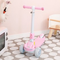 꾸꾸 뉴 첼로 LED 발광 어린이 킥보드, 핑크