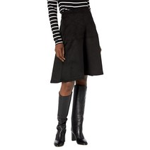 Anne Klein 여성용 Cb Inv 지퍼 플레어 스쿠버 스웨이드 스커트 아스팔트