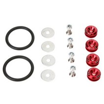 전면 후면 범퍼용 개스킷 너트가 있는 자동 차량 퀵 릴리스 패스너 JDM 용 보강 고무 링 서라운드, 해외 _빨간