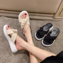 통굽 슬리퍼 키높이 미용실 오피스실 선생님 교사 회사 집 내부 리본, 245