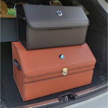노블엑스 볼보 가죽 트렁크 정리함 수납함 세차가방 신발 정리함 트렁크박스 XC40 XC60 XC90 S60 S90 V60 V90, 엠블럼 선택안함, 블랙, 수납형