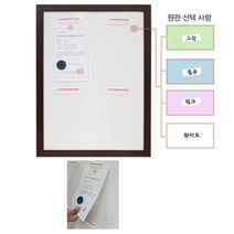 국산 인조목 쉽게 끼우는 슬립형 게시판 A4 세로형 2x2 알림용 기업, 1개, A4-V4/블루