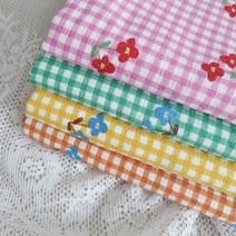 자그마한가게 쨍한꽃 4color 40수 도비 원단, 오렌지