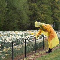 UNHO 철제 울타리 튼튼한 펜스 정원보호 화단경계 아파트 잔디보호 5p 세트 블랙