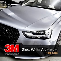 쿨제이 3M 2080-G120 화이트 알루미늄 유광 차량 필름 PPF 카스킨 생활보호 패키지 마프로 에이버리 크롬 (2740665)