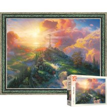 퍼즐피플 기독교 직소퍼즐 모음, 퍼즐유액 포함, 십자가 킨케이드 500피스 액자포함(엔틱그린), 500p