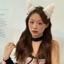 귀여운 고양이 귀 헤어 밴드 플러시 머리띠 여우 머리핀 순수한 바람 화이트 헤어 액세서리 일본과 한국 모자 여성