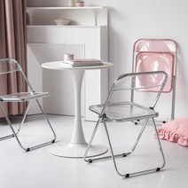 블링몬스터즈 접이식 폴딩 간이 투명 클리어 플라스틱 카페 인테리어 아크릴 의자, 보급형-틴트브라운