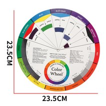 조색표 cmyk색상표 페인트색상표 23.5CM 전문 문신 네일 안료 12 색 휠 종이 카드 3 계층 디자인 믹스 가이, 01 금