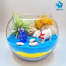 백곰과 친구들 - 틸란(이오난사) 원형볼 12cm 테라리움 DIY키트 세트, 회색