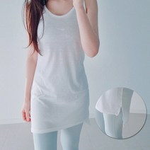 망고 언발 롱나시 여성나시 민소매 망고 레이어도 빅사이즈 여성의류 인견 시원한 여성티셔츠 브라탑 요가복 홈웨어 잠옷 롱슬립 이너 레이어드