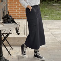 [조아맘] [MADE] 윈드 카고 밴딩 스커트