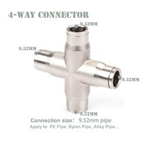 고압 분무기 압축HEMAN-고압 3/8 "9.52mm 인터페이스 슬립 잠금 퀵 커넥터 티 엘보 스트레이트 조인, 07 4-way Connector