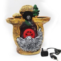 한반도농원 M16. 2층마블(소) 일반모터 분재용마블 마블분수 물레방아실내분수 가습기대용 숯분재 수반